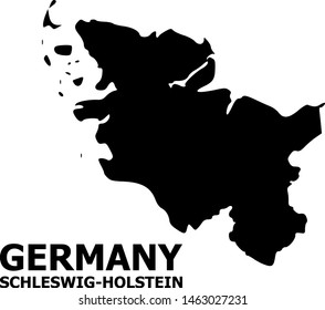 Vector Map of Schleswig-Holstein State with caption. Map of Schleswig-Holstein State is isolated on a white background. Simple flat geographic map.