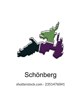 mapa vectorial de Schonberg diseño de contorno moderno y colorido, plantilla de diseño de ilustración de vector del país del mapa mundial
