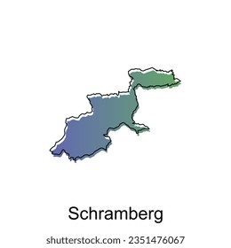 vector map of Schramberg colorful modern outline design, World map country vector illustration design template