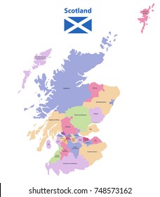 vector map of Scotland unitary authorities