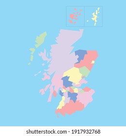 Vector map of Scotland's councils to study