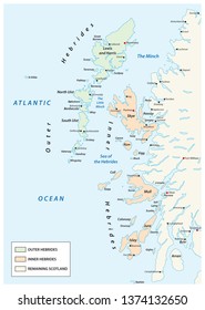 Vector Map Of Scottish Archipelago Hebrides At The North West Coast Of Scotland