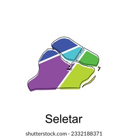 mapa vectorial del diseño de la plantilla de ilustración de color Seletar sobre fondo blanco