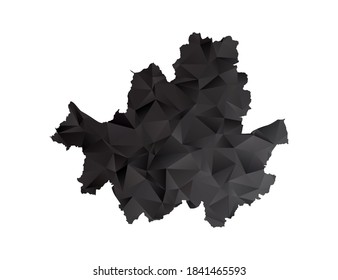 Mapa vectorial del gradiente de estilo de polígono negro de Seúl.