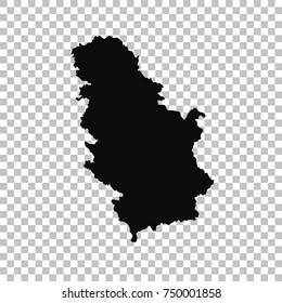 Vector map Serbia. Isolated vector Illustration. Black on White background. EPS 10 Illustration.