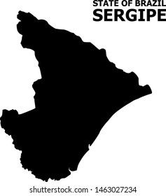 Mapa vectorial del estado de Sergipe con nombre. Mapa del estado sergipe está aislado en un fondo blanco. Mapa geográfico plano simple.