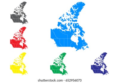 Vector map - Set of vector Canada maps. Vector illustration eps 10.