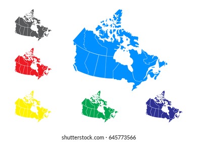 Vector map - Set of vector Canada maps.Vector illustration eps 10.