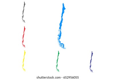 Vector map - Set of vector Chile maps. Vector illustration eps 10.