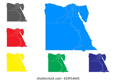 Vector map - Set of Vector Egypt maps. Vector illustration eps 10.