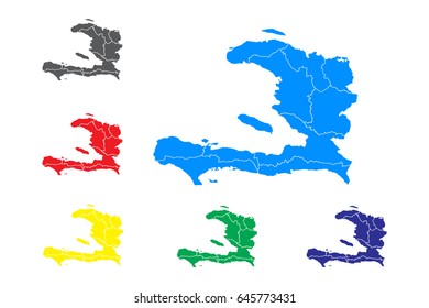 Vector map - Set of vector Haiti maps.Vector illustration eps 10.