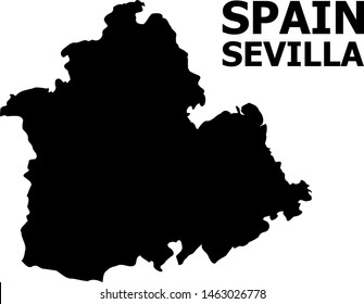 Vector Map of Sevilla Province with name. Map of Sevilla Province is isolated on a white background. Simple flat geographic map.