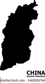 Vector Map of Shanxi Province with title. Map of Shanxi Province is isolated on a white background. Simple flat geographic map.