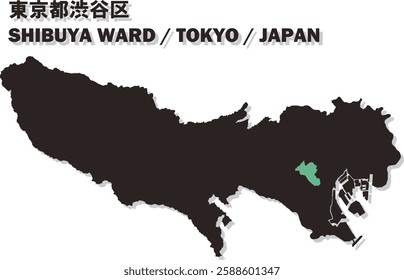 Vector Map of SHIBUYA WARD , TOKYO , JAPAN