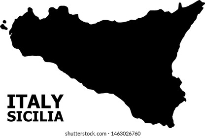 Vector Map of Sicilia Island with caption. Map of Sicilia Island is isolated on a white background. Simple flat geographic map.