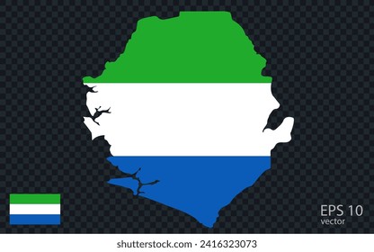 Vector map of Sierra Leone. Vector design isolated on grey background.
