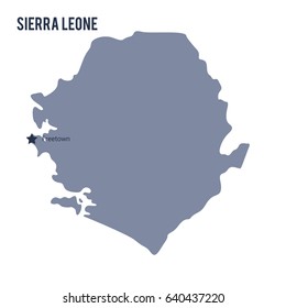 Vector map of Sierra Leone isolated on white background.