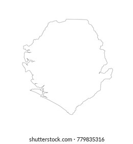 Vector map Sierra Leone. Isolated vector Illustration. Black on White background. EPS 10 Illustration.