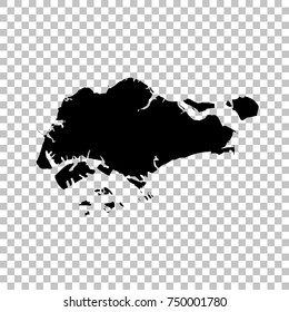 Vector map Singapore. Isolated vector Illustration. Black on White background. EPS 10 Illustration.