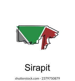 vector map of Sirapit City modern outline, Logo Vector Design. Abstract, designs concept