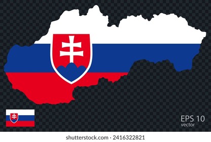 Vector map of Slovakia. Vector design isolated on grey background.
