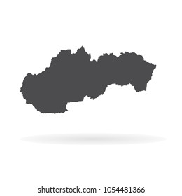 Vector map Slovakia. Isolated vector Illustration. Black on White background. EPS 10 Illustration.