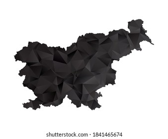 Mapa vectorial del gradiente de estilo de polígono negro de Eslovenia.