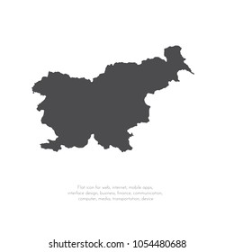 Vector map Slovenia. Isolated vector Illustration. Black on White background. EPS 10 Illustration.