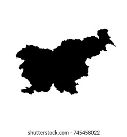 Vector map Slovenia. Isolated vector Illustration. Black on White background. EPS 10 Illustration.