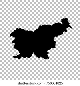 Vector map Slovenia. Isolated vector Illustration. Black on White background. EPS 10 Illustration.