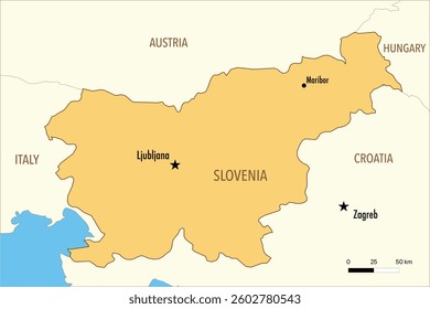 Vector Map of Slovenia with Major Cities – Editable Infographic
