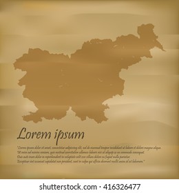 vector map of Slovenia old paper