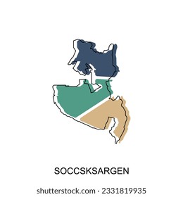 vector map of Soccsksargen modern outline, High detailed vector Philippines map illustration vector Design Template