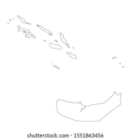 Vector map Solomon islands and Honiara. Country and capital. Isolated vector Illustration. Outline. EPS 10 Illustration.