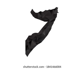 Vector map of Somalia black polygon style gradient.