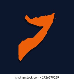 Vector map of Somalia. Isolated vector illustration