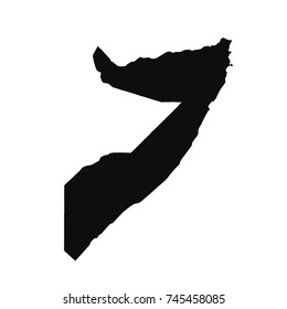 Vector map Somalia. Isolated vector Illustration. Black on White background. EPS 10 Illustration.