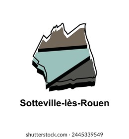 vector map of Sotteville les Rouen colorful design, illustration design template on white background