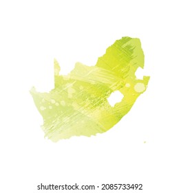 Vector map South Africa. Isolated vector Illustration. Black on White background. EPS 10 Illustration.