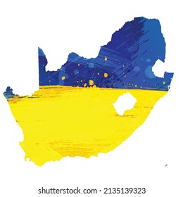 Mapa de vectores de Sudáfrica. Ilustración vectorial aislada. Negro sobre fondo blanco. Ilustración EPS 10.