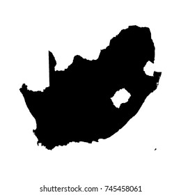 Vector map South Africa. Isolated vector Illustration. Black on White background. EPS 10 Illustration.