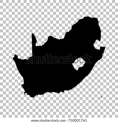 Vector map South Africa. Isolated vector Illustration. Black on White background. EPS 10 Illustration.