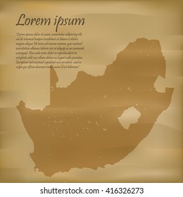 vector map of south africa old paper
