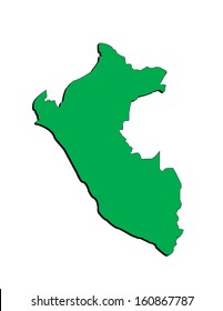 Vector Map of the South American Country of Peru; Illustrator 8 