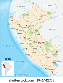 vector map of the South American state of Peru 