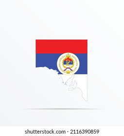 Vector map South Australia combined with Bulgaria flag.