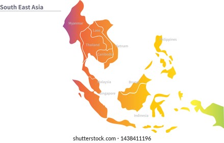 vector map of south east asia