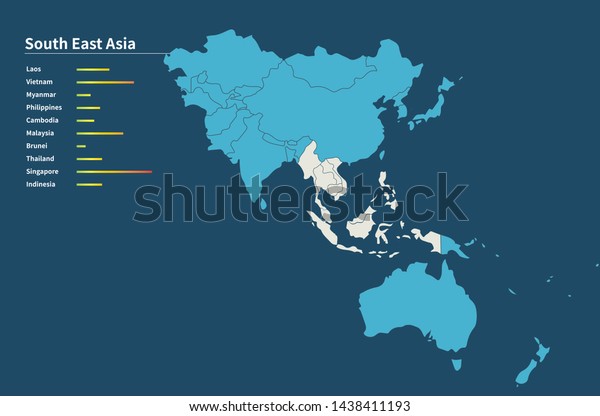 東南アジアのベクター画像地図 アジアの国の地図 のベクター画像素材 ロイヤリティフリー