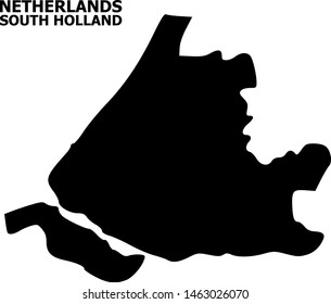 Vector Map of South Holland with caption. Map of South Holland is isolated on a white background. Simple flat geographic map.