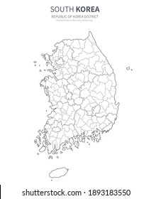 vector map of south korea.